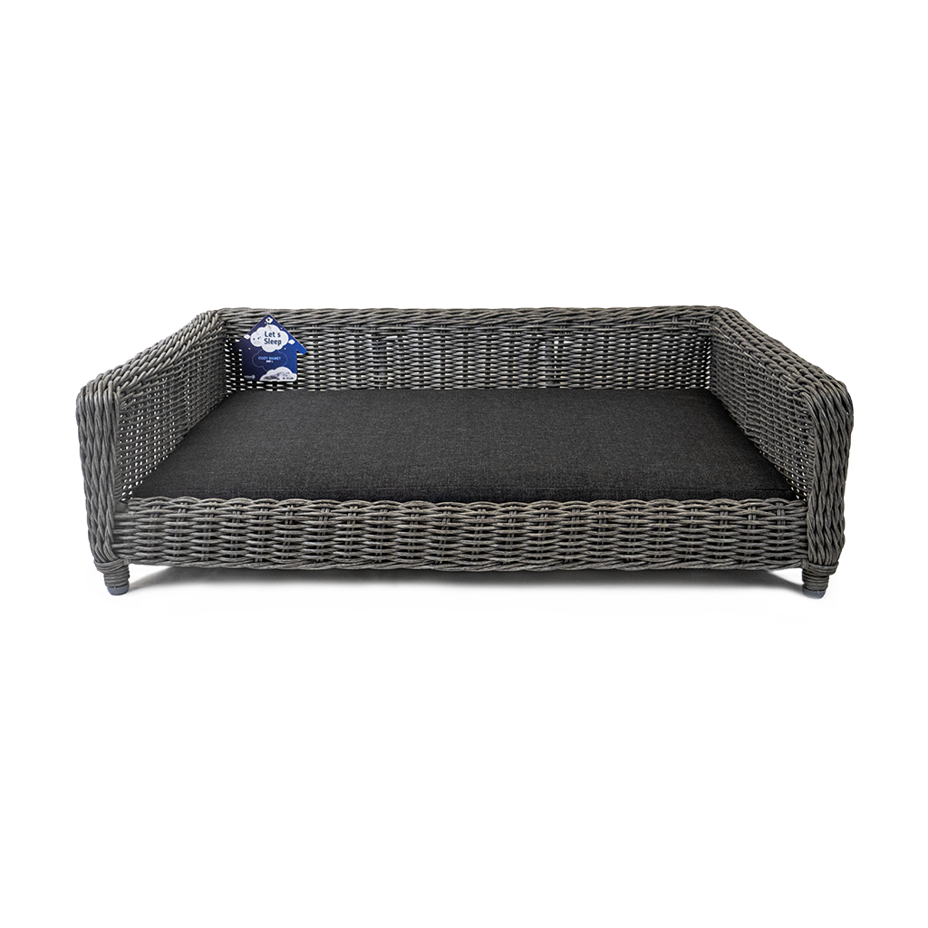 Let's Sleep Cozy Basket Rieten Hondenmand XL Antraciet