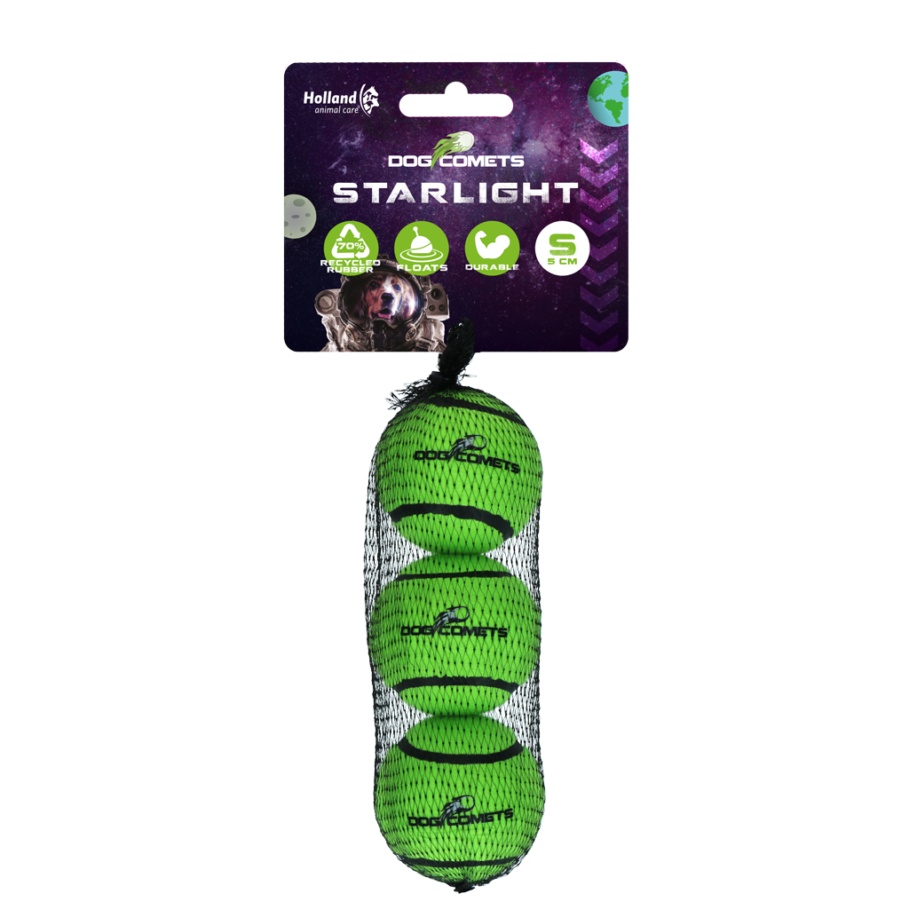 Dog comets Starlight Tennisbal S Groen 3st
