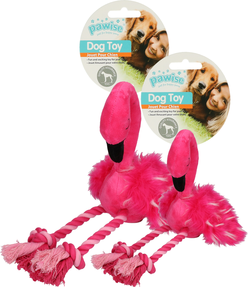 Pawise Flamingo met poten van touw L