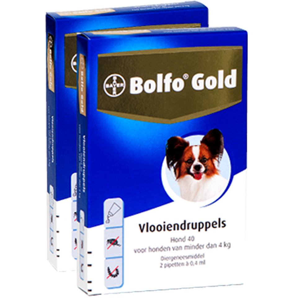 Bolfo Gold 40 hond (<4 kg) - 2 pip