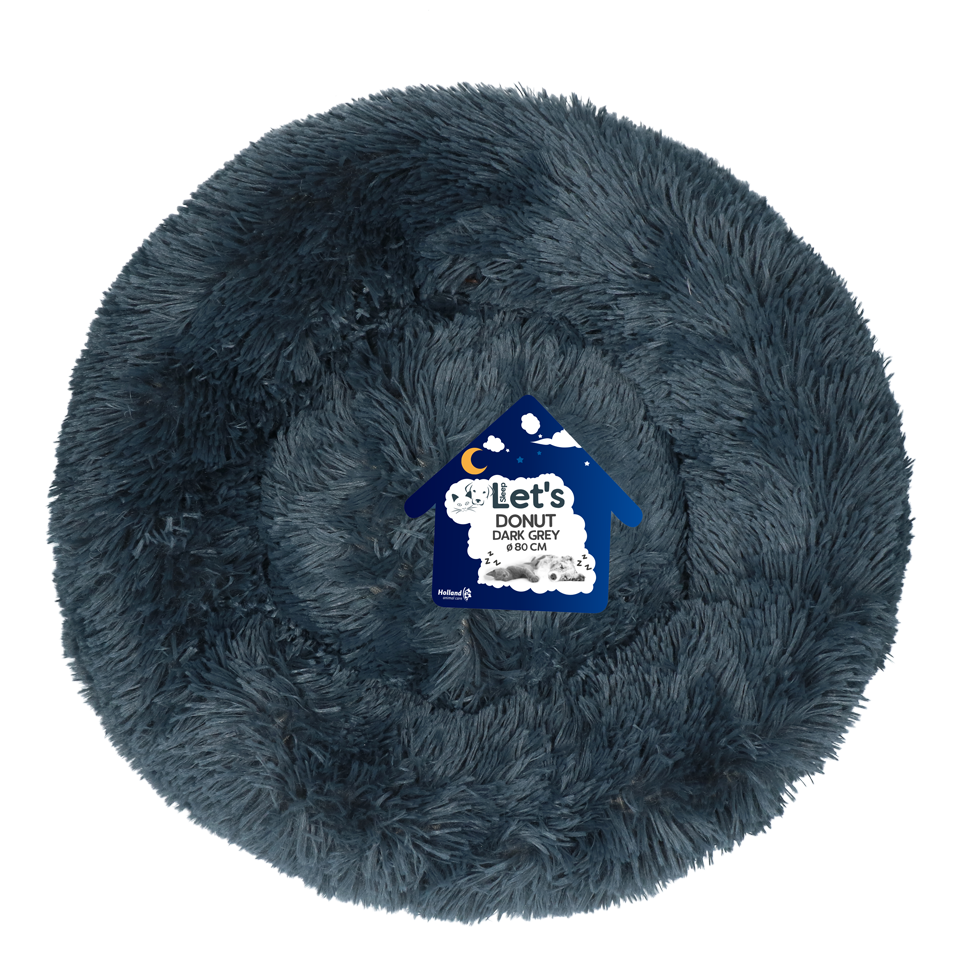 Let's Sleep Donut 80 cm Donkergrijs