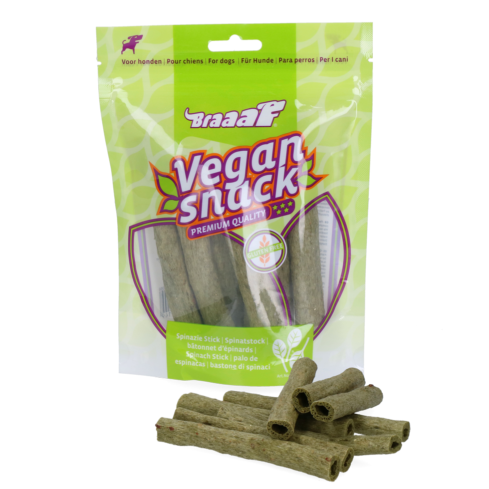 Braaaf VEGAN snack spinazie stick 80 g