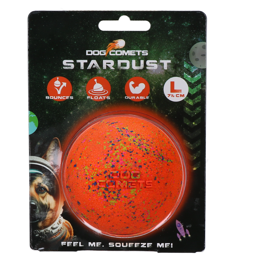 Dog Comets Ball Stardust Oranje L