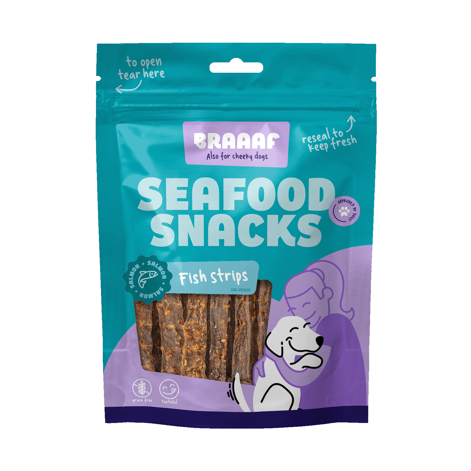 Braaaf Salmon Fish Strips 12 cm
