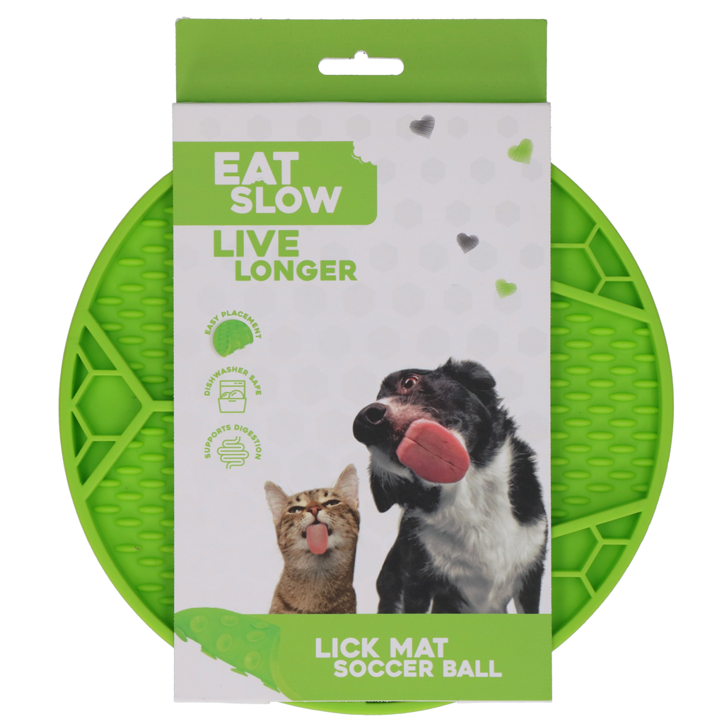 Eat Slow Live Longer Lick Mat Voetbal Groen