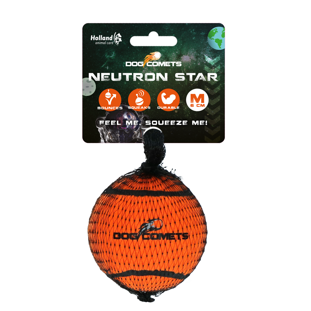 Dog comets Neutron Star Tennisbal met pieper M Oranje 1st