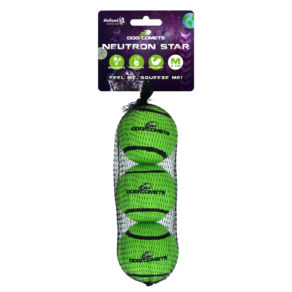 Dog comets Neutron Star Tennisbal met pieper M Groen 3st