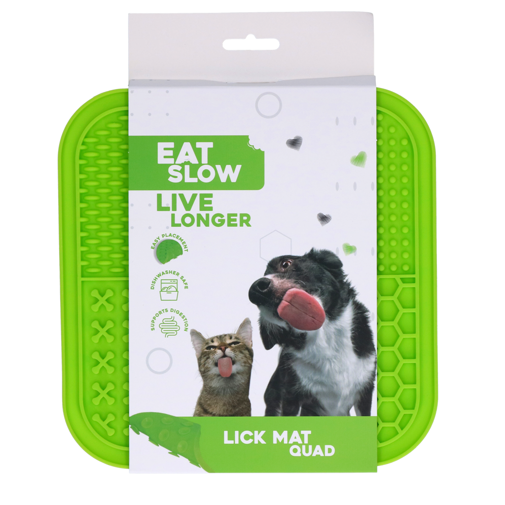Eat Slow Live Longer Lick Mat QuadGreen