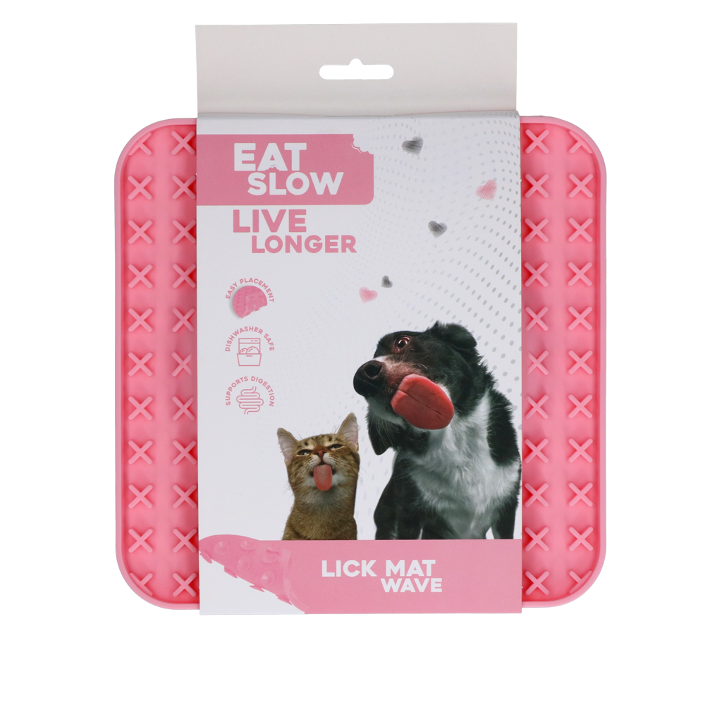 Eat Slow Live Longer Lick Mat Wave Pink
