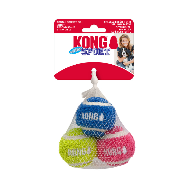 KONG Sport Softies Balls 3-pk Assorted Sm
